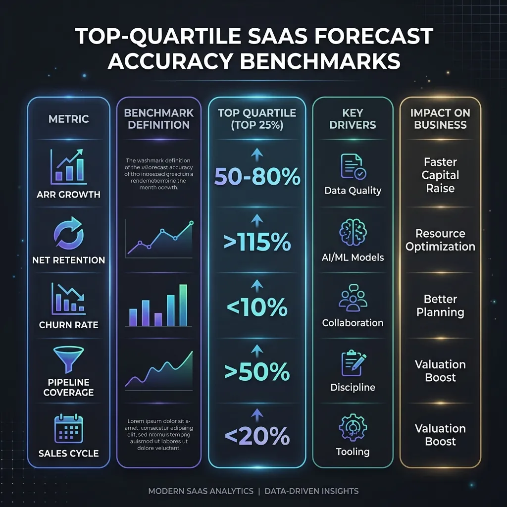 Premium SaaS forecast accuracy and MAPE benchmarks comparison chart