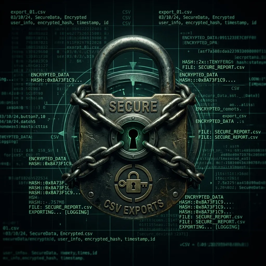 Digital matrix with forensic lock symbolizing secure, zero-API CSV revenue audits